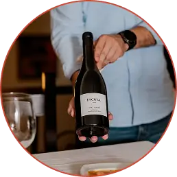 Serviço de vinho tinto no Clube de Fado em Alfama, Lisboa